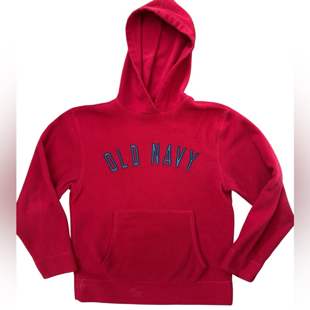 Vintage Old Navy Women’s Red Pullover‎ Hoodie Spell Out Embroidered Size Medium